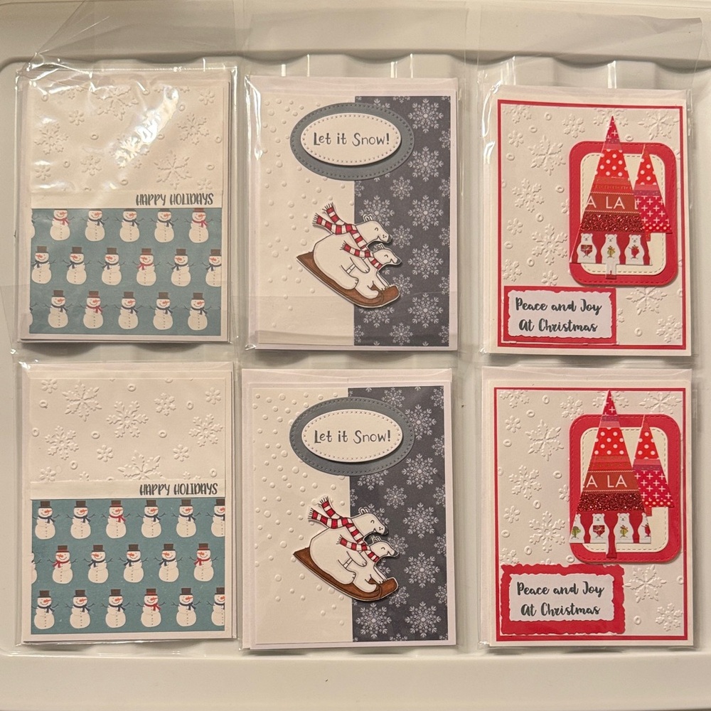 6 Charming Holiday Card Set with Snowmen and Polar Bears